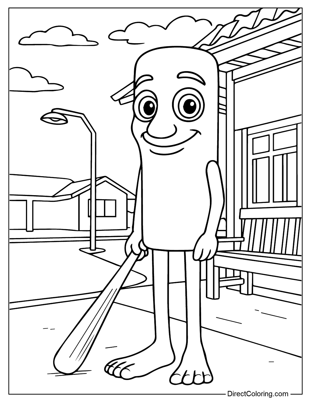 Italian Brainrot Sahur Coloring Page Free